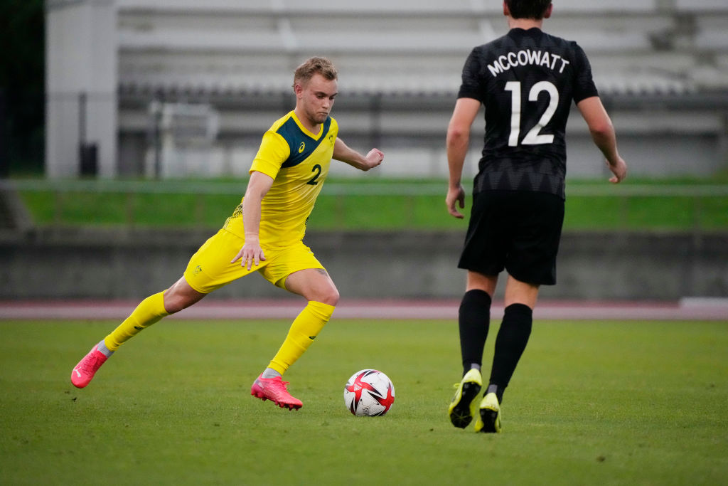 Melbourne City's Nathaniel Atkinson in the Olyroos' recent friendly against New Zealand