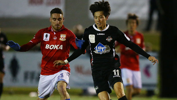 Danny Choi in action for Blacktown City in the FFA Cup.