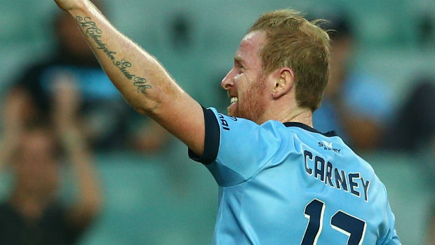 David Carney opened the scoring for Sydney FC against Shandong in the first leg of their ACL tie.