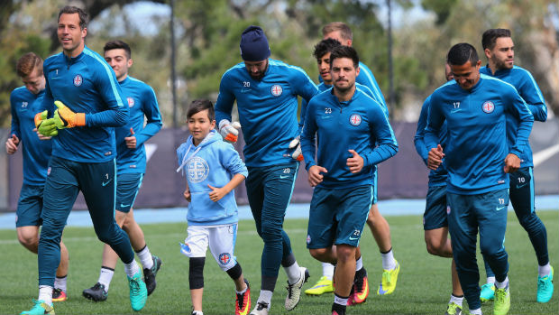 Yoshi on the training ground during his visit to Melbourne City.