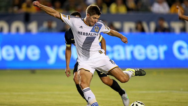 Steven Gerrard in action for LA Galaxy in the MLS.