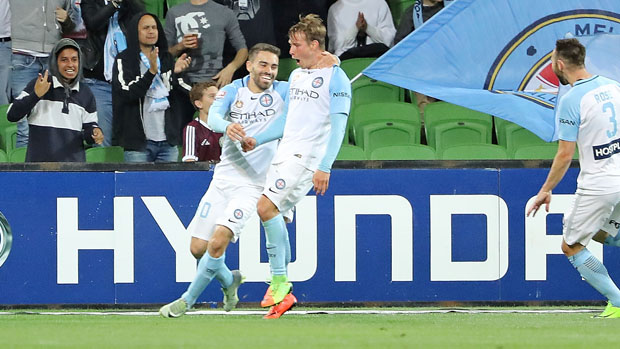 Melbourne City's Nick Fitzgerald netted a screamer against Sydney FC.