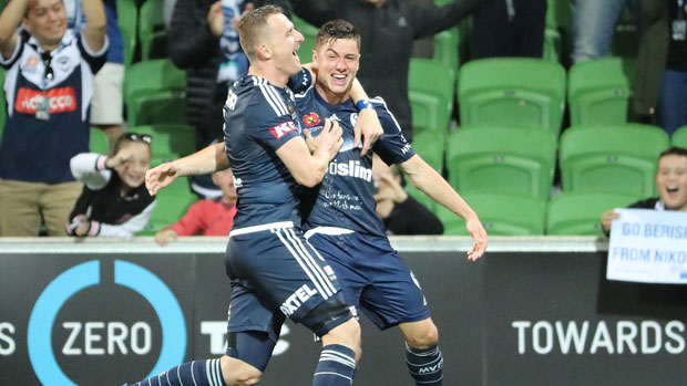 Melbourne Victory's dynamic attacking duo Besart Berisha and Marco Rojas.