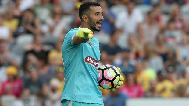 Mariners goalkeeper Paul Izzo was sent off in Sunday's 3-2 defeat to Melbourne City in Gosford.