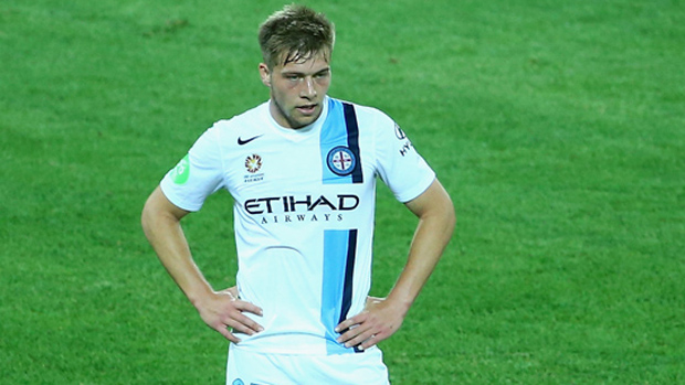Melbourne City FC midfielder Jacob Melling looks on following his side's loss to Sydney FC.