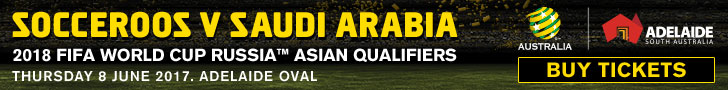 Socceroos v Saudi Arabia banner.