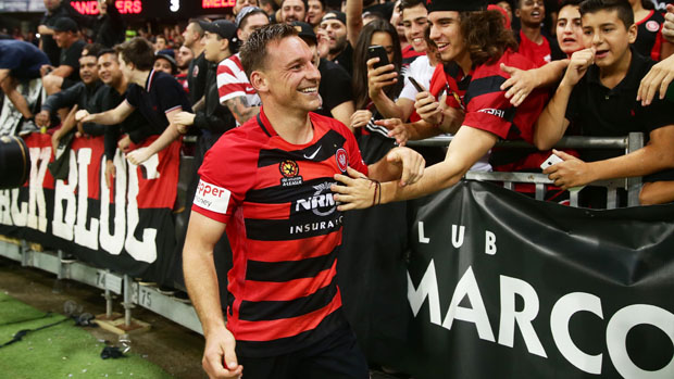 Brendon Santalab netted a hat-trick in the Wanderers' 3-1 win over City.