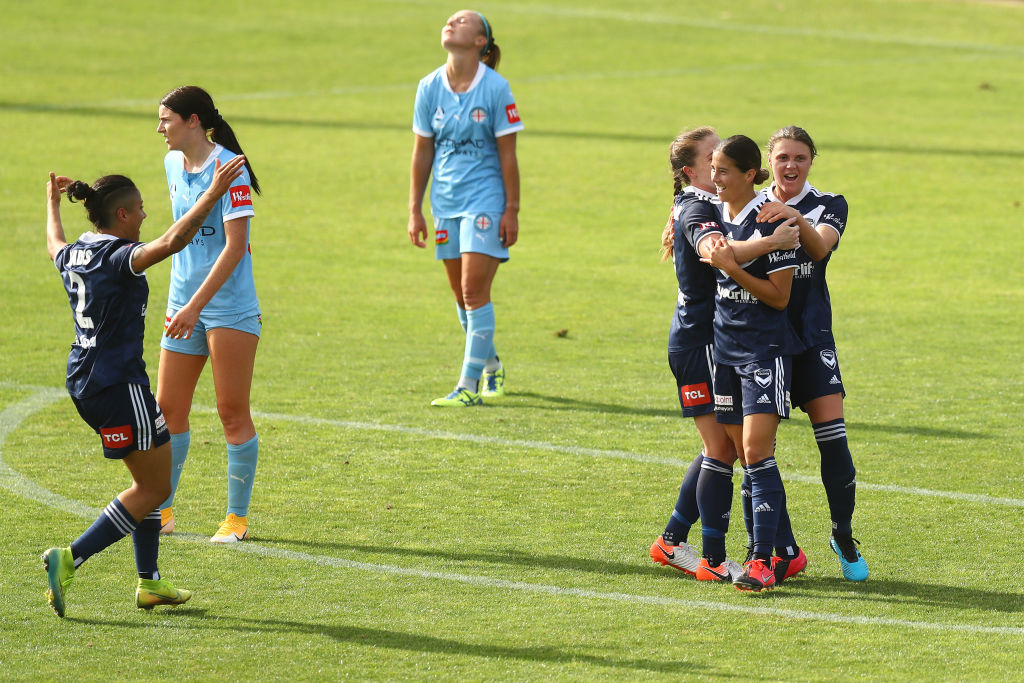Cooney-Cross gets on the scoresheet after scoring in her side's 6-1 win over Melbourne City